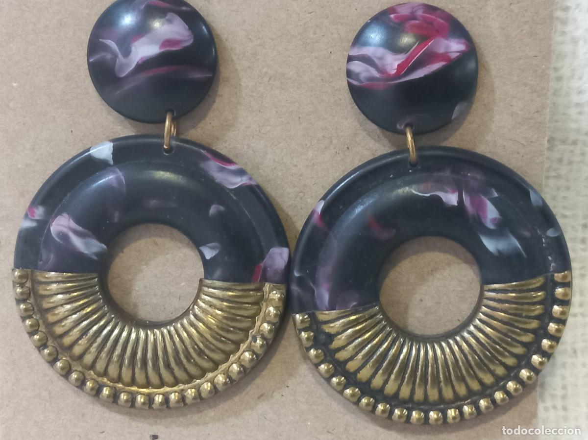 Joyeria: PENDIENTES (ARILLA) pasta-morado-lat&oacute;n - Foto 5