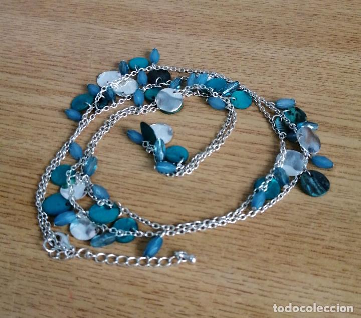 Joyeria: COLLAR, CADENA LARGA PLATEADA CON N&Aacute;CAR AZUL. - Foto 5