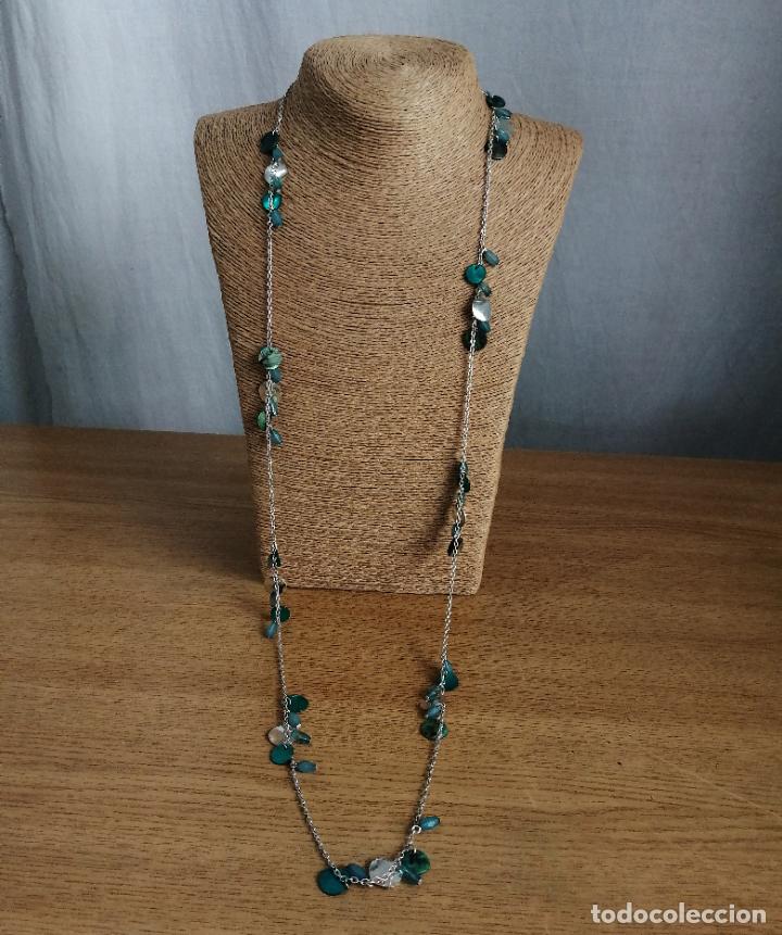 Joyeria: COLLAR, CADENA LARGA PLATEADA CON N&Aacute;CAR AZUL. - Foto 6