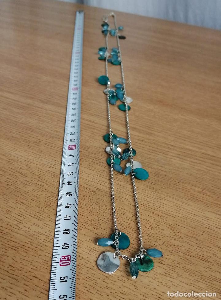 Joyeria: COLLAR, CADENA LARGA PLATEADA CON N&Aacute;CAR AZUL. - Foto 7