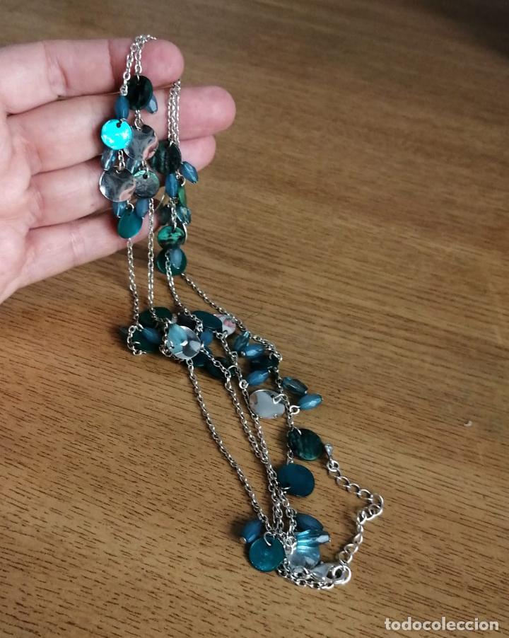 Joyeria: COLLAR, CADENA LARGA PLATEADA CON N&Aacute;CAR AZUL. - Foto 8