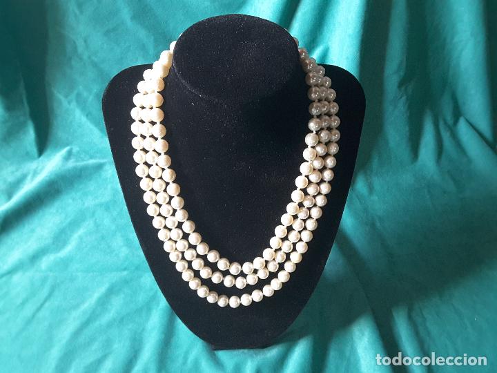 Schmuck: Collar de Perlas, 45 cuentas, 8 mm. 3 vueltas