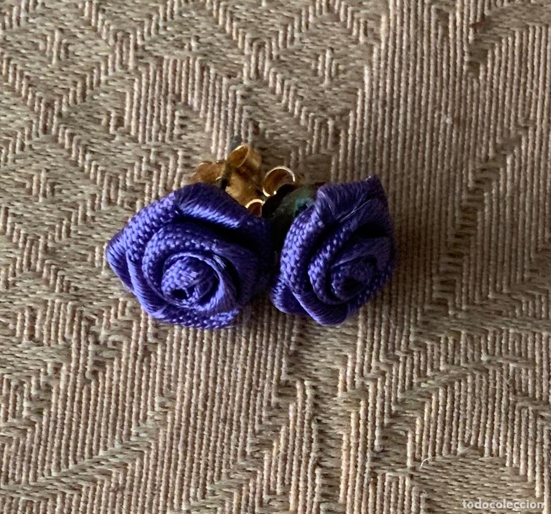 Joyeria: PENDIENTES VINTAGE ROSA MORADA - Foto 1