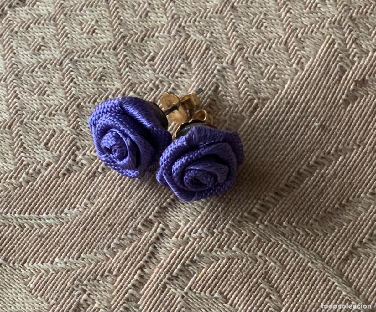 Joyeria: PENDIENTES VINTAGE ROSA MORADA - Foto 2