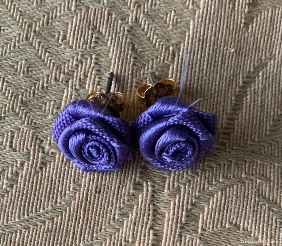 Joyeria: PENDIENTES VINTAGE ROSA MORADA - Foto 5