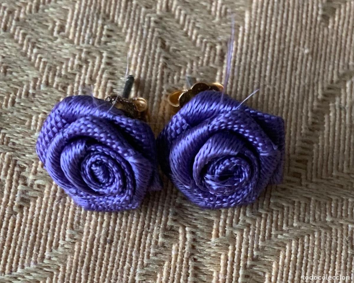 Joyeria: PENDIENTES VINTAGE ROSA MORADA - Foto 6