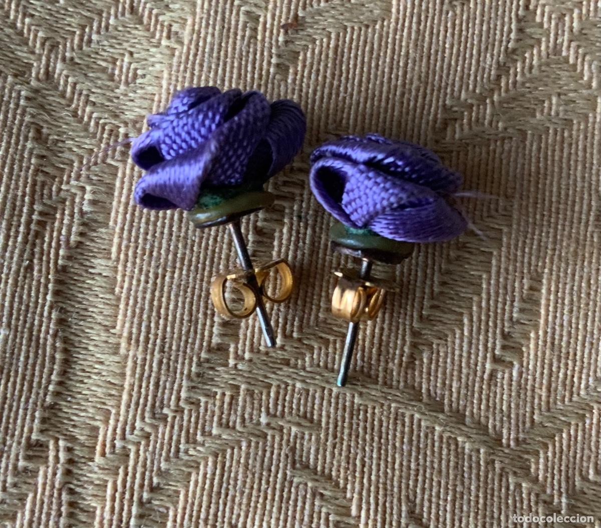Joyeria: PENDIENTES VINTAGE ROSA MORADA - Foto 8