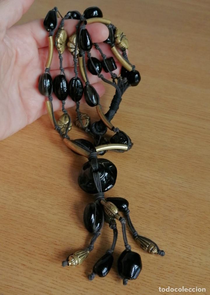 Joyeria: COLLAR DE CUENTAS NEGRAS AGATAS. - Foto 2