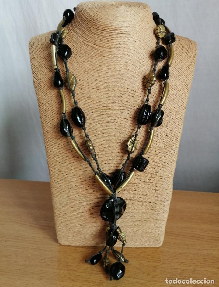 Joyeria: COLLAR DE CUENTAS NEGRAS AGATAS. - Foto 1
