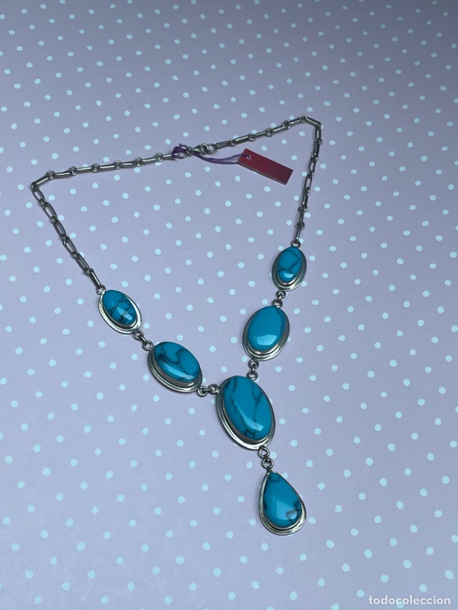 Joyeria: COLLAR GARGANTILLA PLATA Y TURQUESA SINTETICA - Foto 5