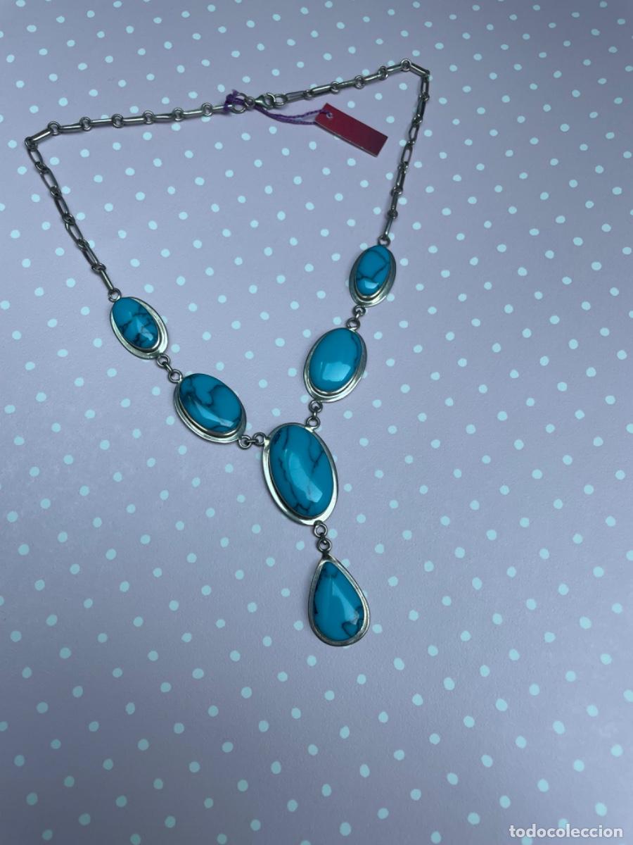 Joyeria: COLLAR GARGANTILLA PLATA Y TURQUESA SINTETICA - Foto 6