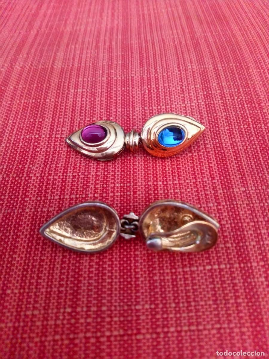 Joyeria: PENDIENTES METAL DORADO Y PIEDRAS - Foto 2
