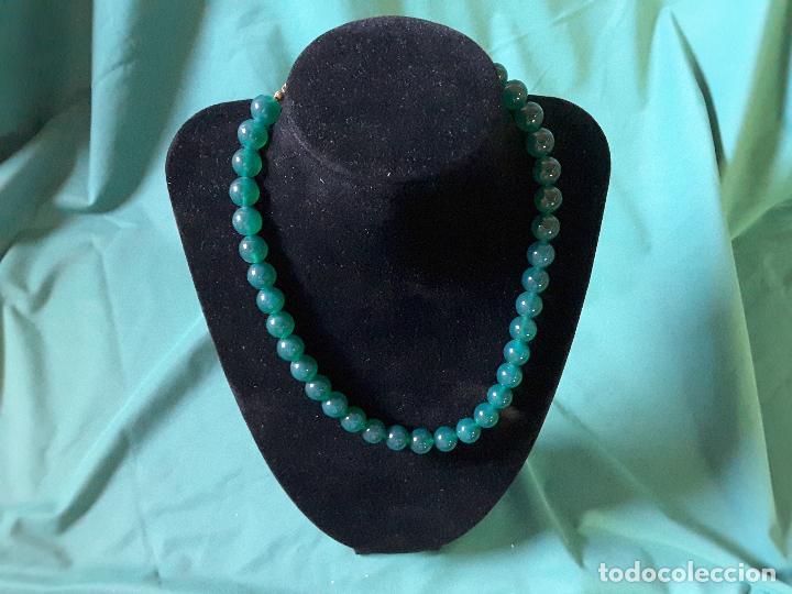 Joyeria: Collar &aacute;gata verde 10 mm - Foto 1