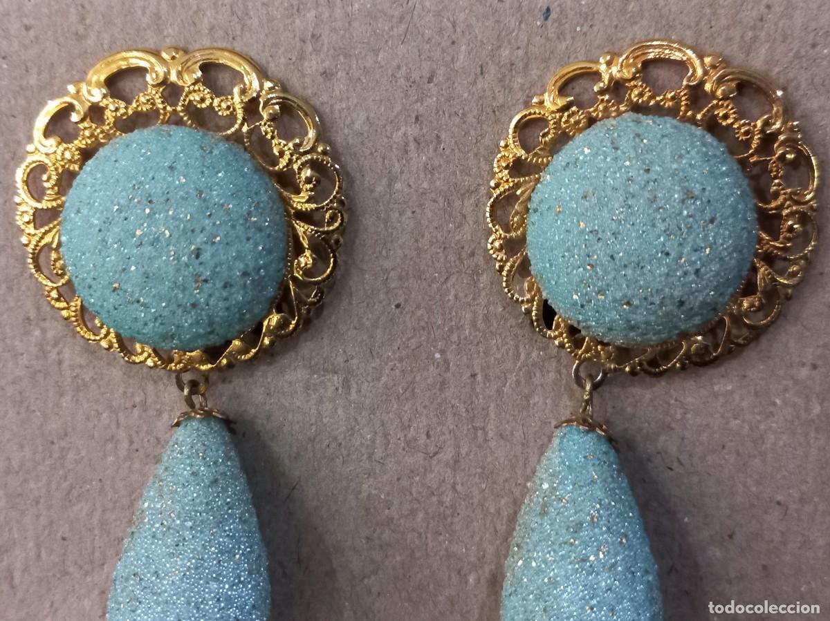 Joyeria: PENDIENTES (granizado celeste-mate) tres partes - Foto 2