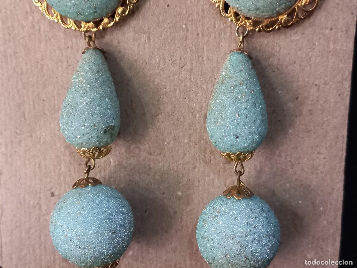 Joyeria: PENDIENTES (granizado celeste-mate) tres partes - Foto 3