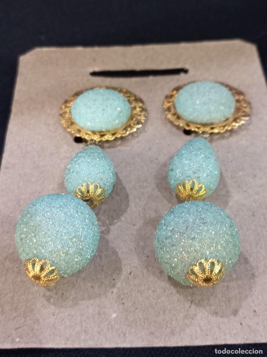 Joyeria: PENDIENTES (granizado celeste-mate) tres partes - Foto 4