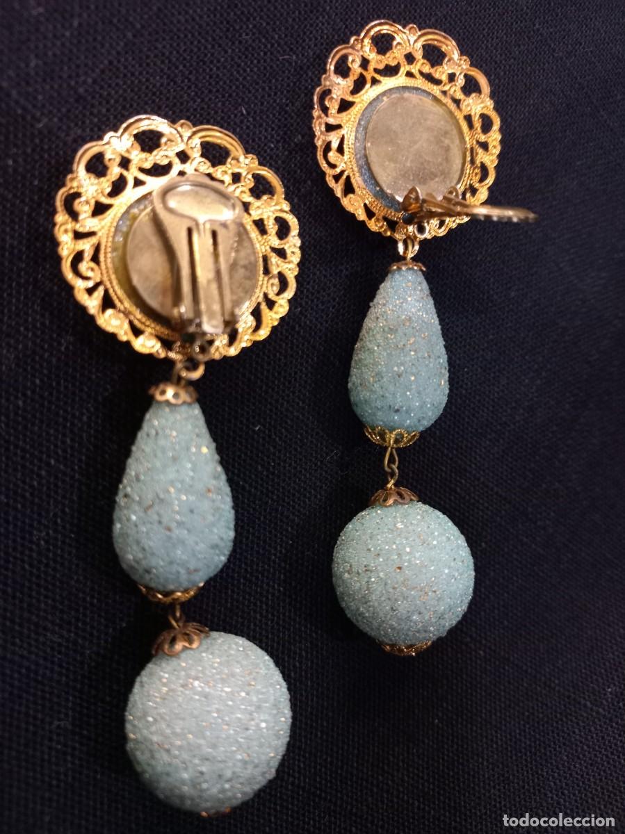 Joyeria: PENDIENTES (granizado celeste-mate) tres partes - Foto 5