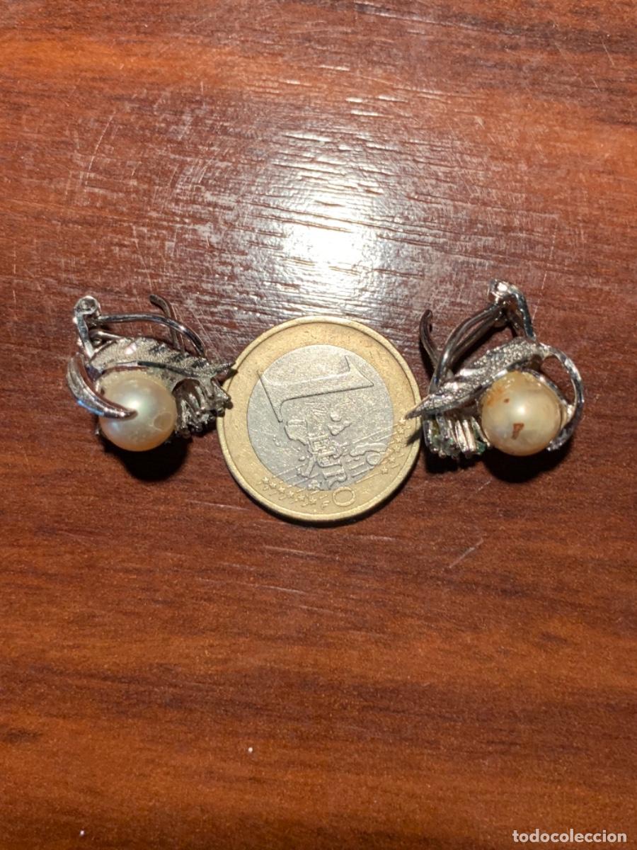 Joyeria: Antiguos pendientes en plata con perla y circonitas - Foto 6