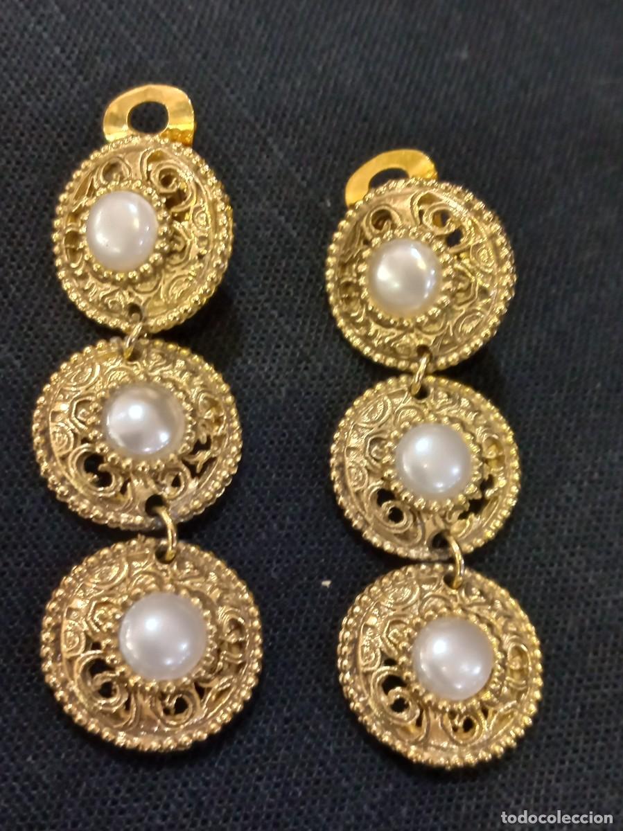 Joyeria: PENDIENTES (ISABELINOS) tres c&iacute;rculos-perla - Foto 1