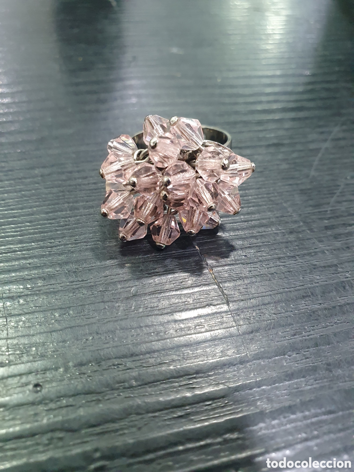 Joyeria: Anillo piedras rosas ajustable. (L62) - Foto 1
