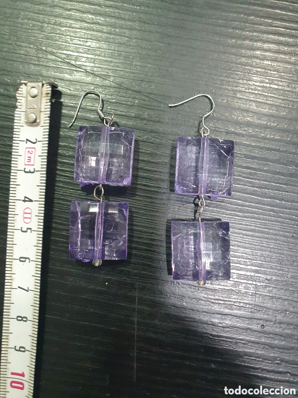 Joyeria: Pendientes de colgar. Morados. (L62) - Foto 1