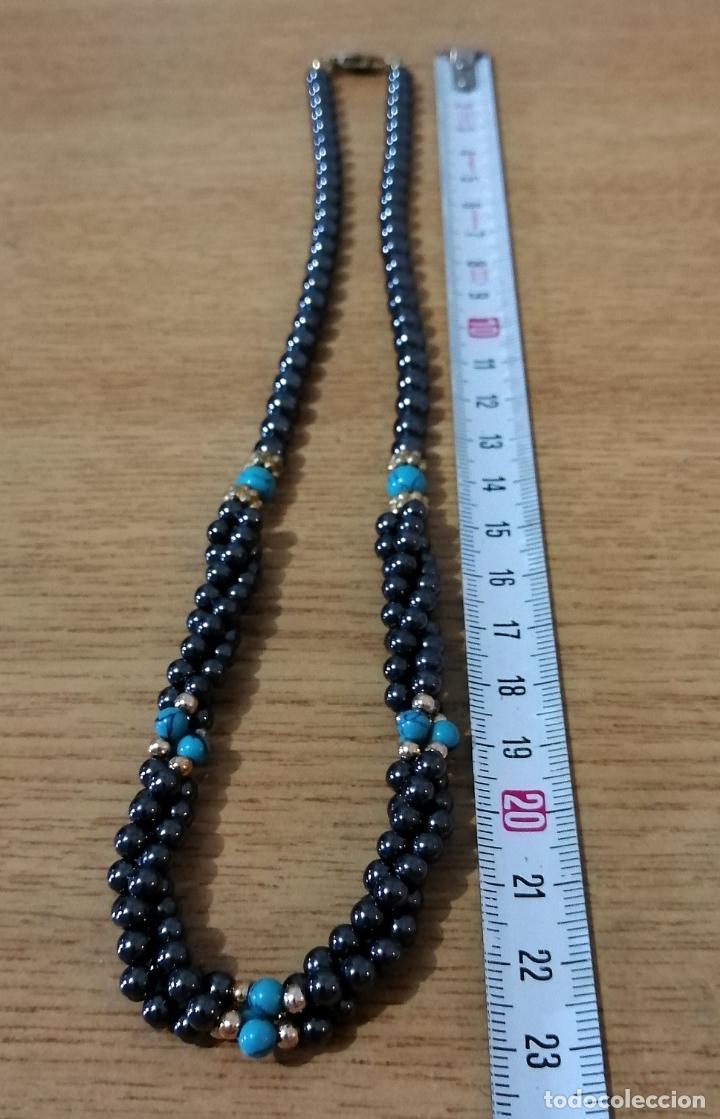 Joyeria: COLLAR DE HEMAT&Iacute;ES O CRISTAL CON TURQUESAS. - Foto 2