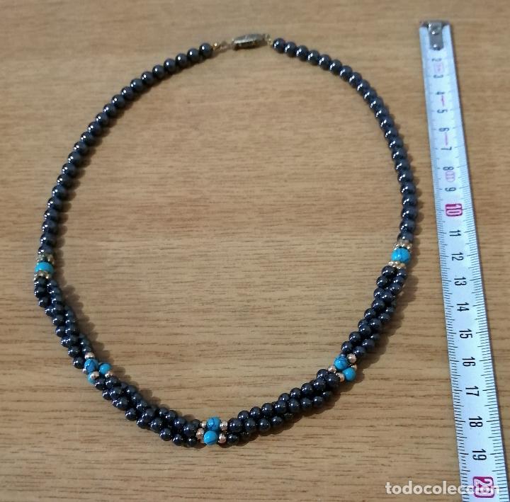 Joyeria: COLLAR DE HEMAT&Iacute;ES O CRISTAL CON TURQUESAS. - Foto 6