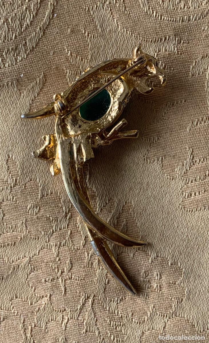 Joyeria: BROCHE VINTAGE PAJARO TROPICAL VERDE - Foto 3