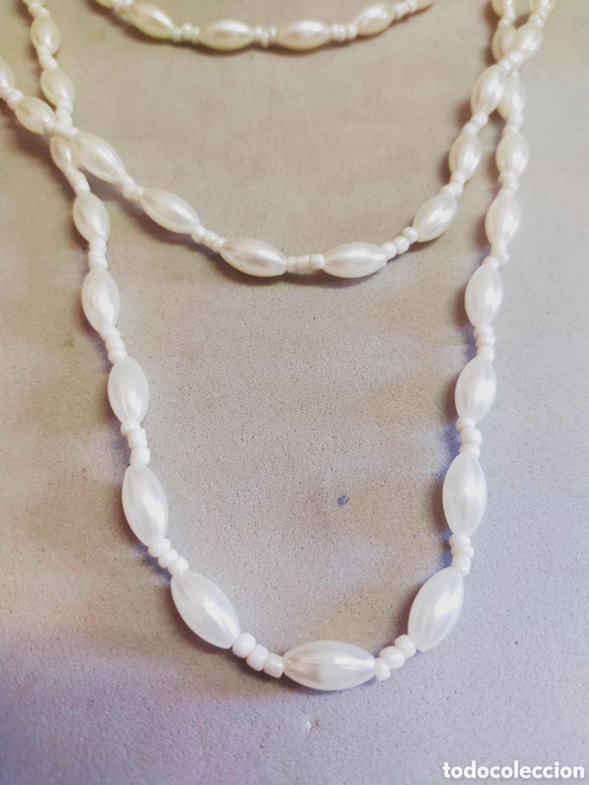 Joyeria: COLLAR LARGO CARIAS VUELTAS SIMIL PERLAS. - Foto 3