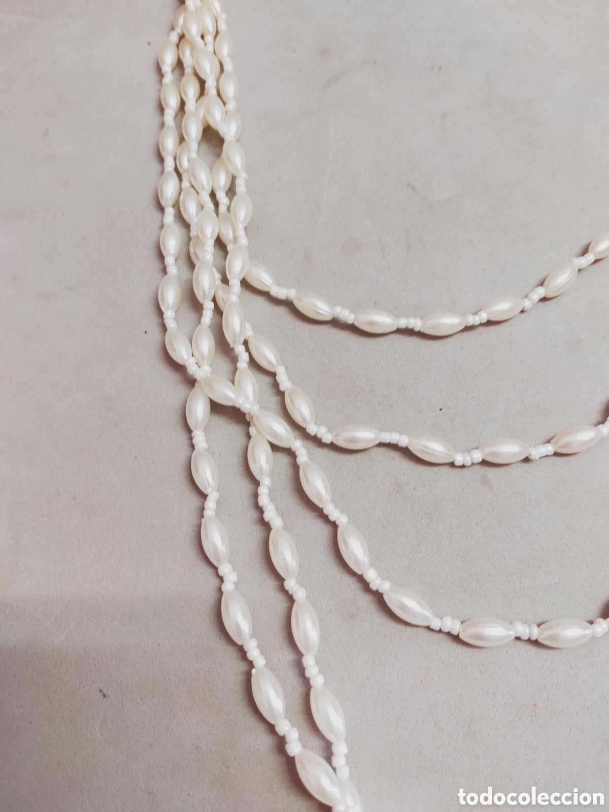 Joyeria: COLLAR LARGO CARIAS VUELTAS SIMIL PERLAS. - Foto 4