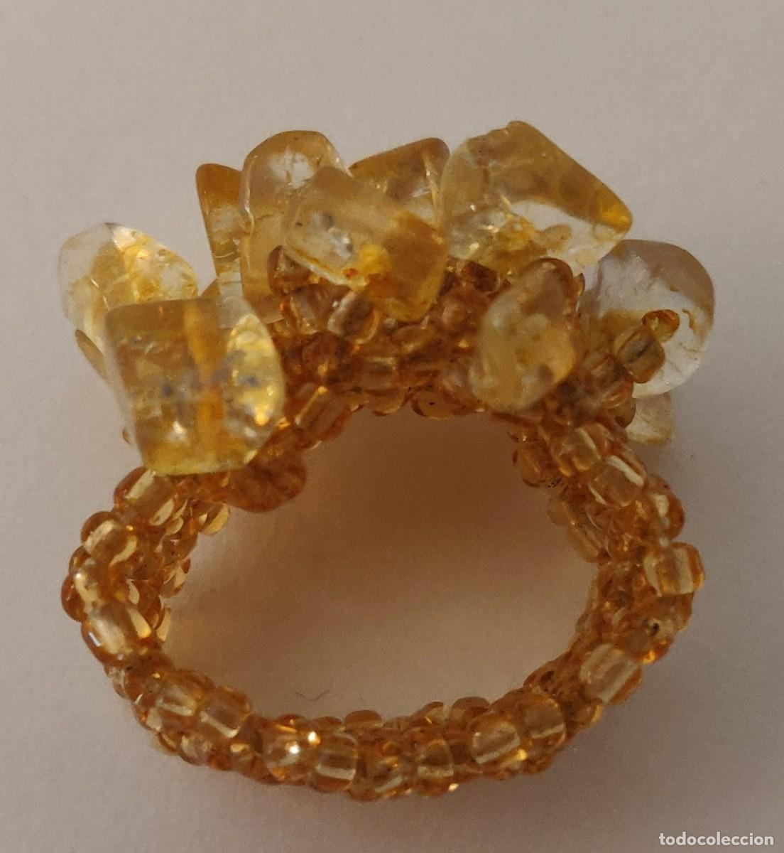 Joyeria: Anillo Extensible de Goma Piedras Amarillas - Foto 1