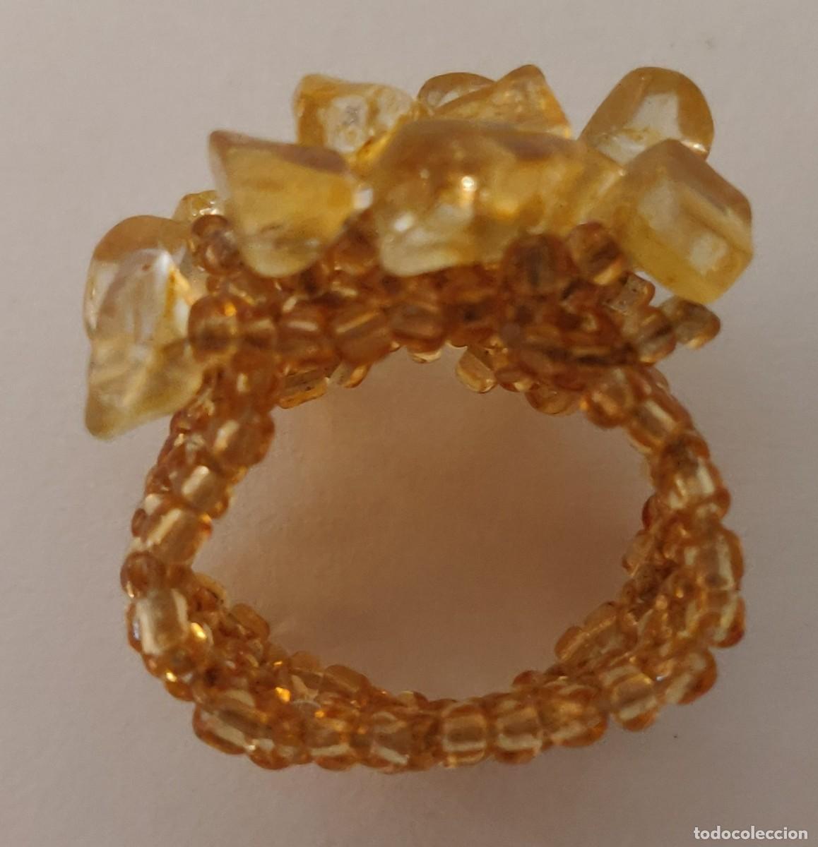 Joyeria: Anillo Extensible de Goma Piedras Amarillas - Foto 3
