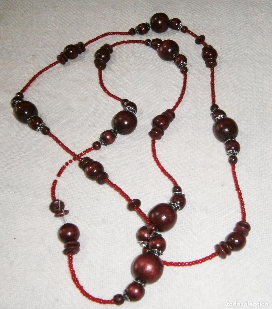 Schmuck: collar largo a&ntilde;os 60 madera y abalorios