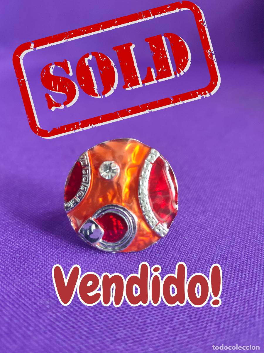 Joyeria: Anillo Esmaltado Naranja y Rojo, Redondo, Anillo Relieve, para &Eacute;l, para Ella