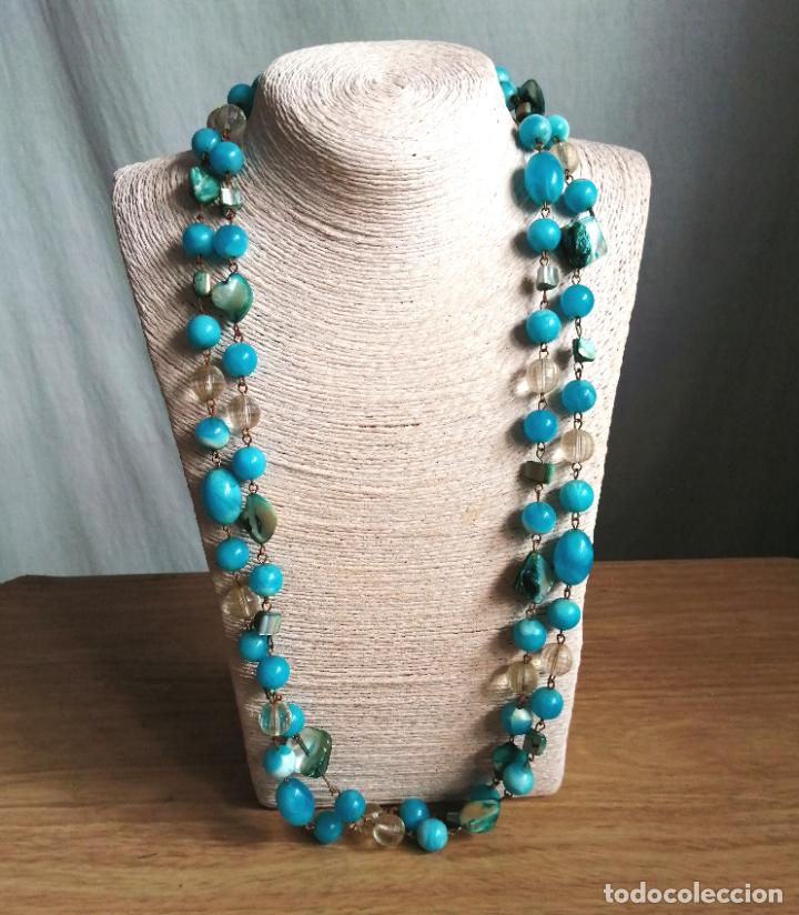 Joyeria: COLLAR LARGO CUENTAS Azules, N&Aacute;CAR, CONCHA. - Foto 2