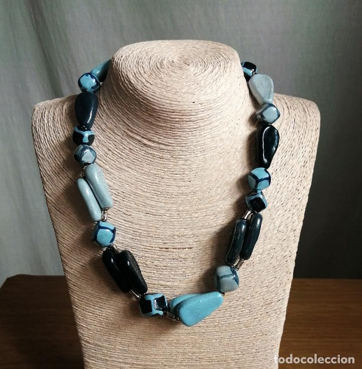 Joyeria: COLLAR CORTO, CUENTAS DE CRISTAL AZULES. - Foto 6
