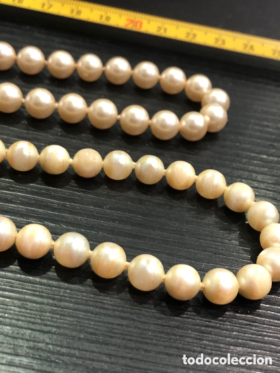 Joyeria: Lote de 2 collares con perlas de imitacion (L92) - Foto 2