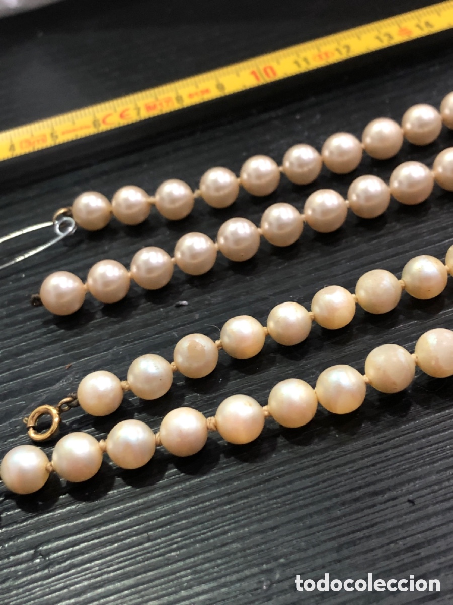 Joyeria: Lote de 2 collares con perlas de imitacion (L92) - Foto 3