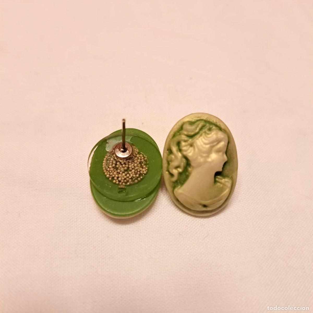 Joyeria: Pendientes busto mujer color verde - Foto 1