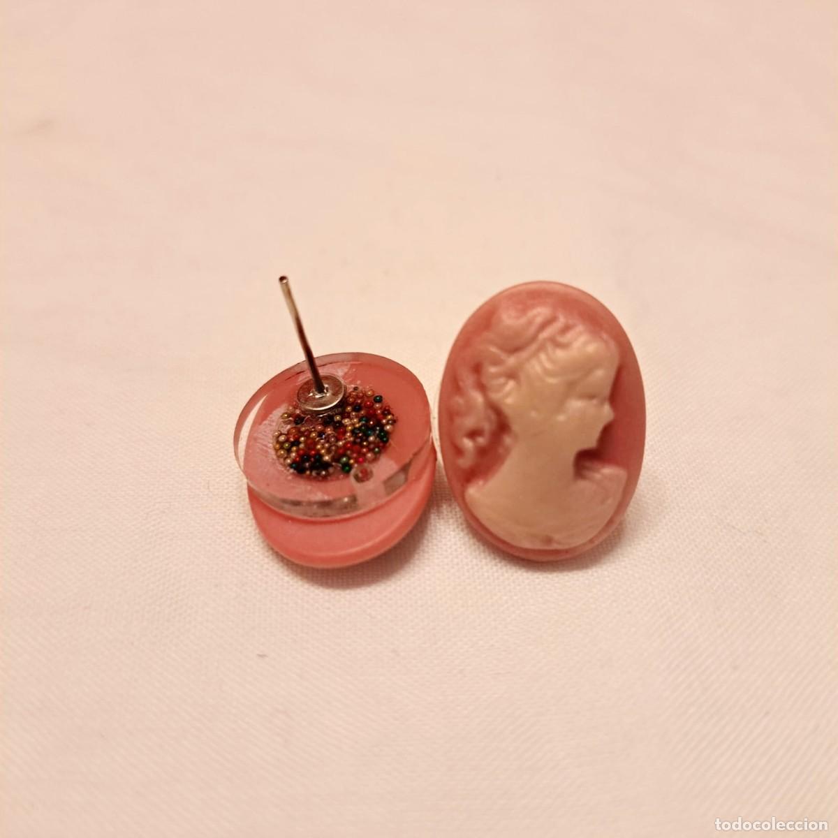 Joyeria: Pendientes busto mujer color rosa - Foto 1