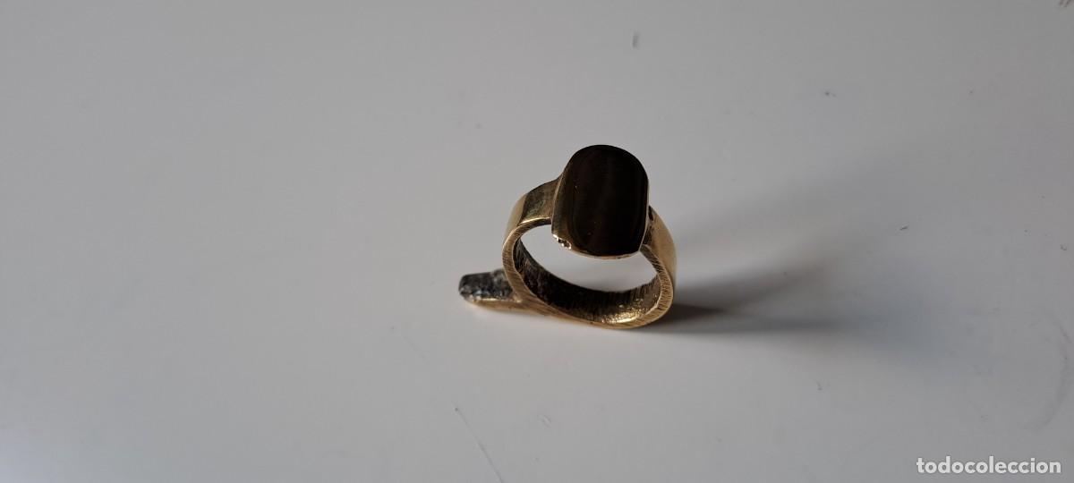 Joyeria: Anillo de bronce con raro ap&eacute;ndice. Hecho a mano - Foto 3