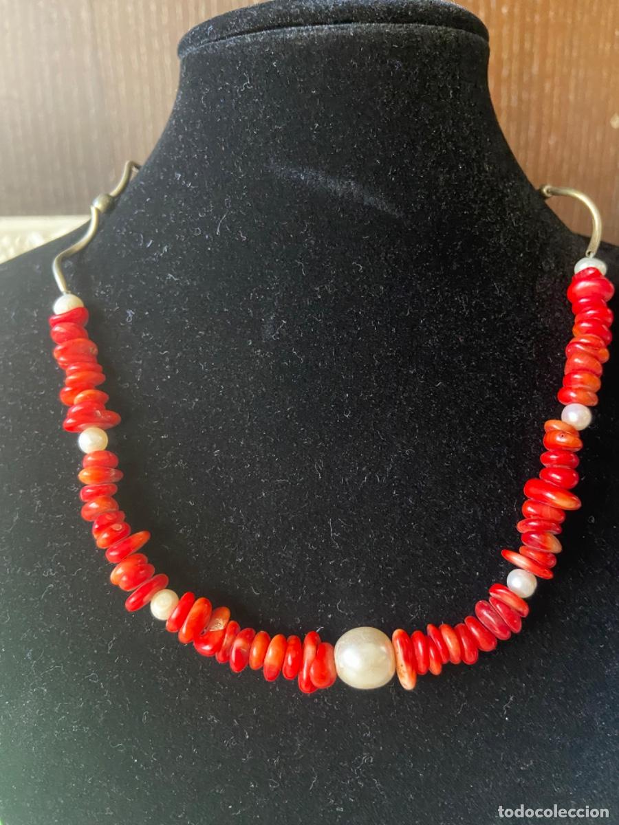 Joyeria: 177- Collar de coral rojo y perlas barrocas... - Foto 1
