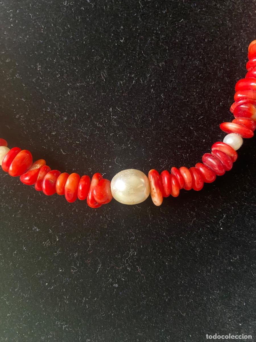 Joyeria: 177- Collar de coral rojo y perlas barrocas... - Foto 2