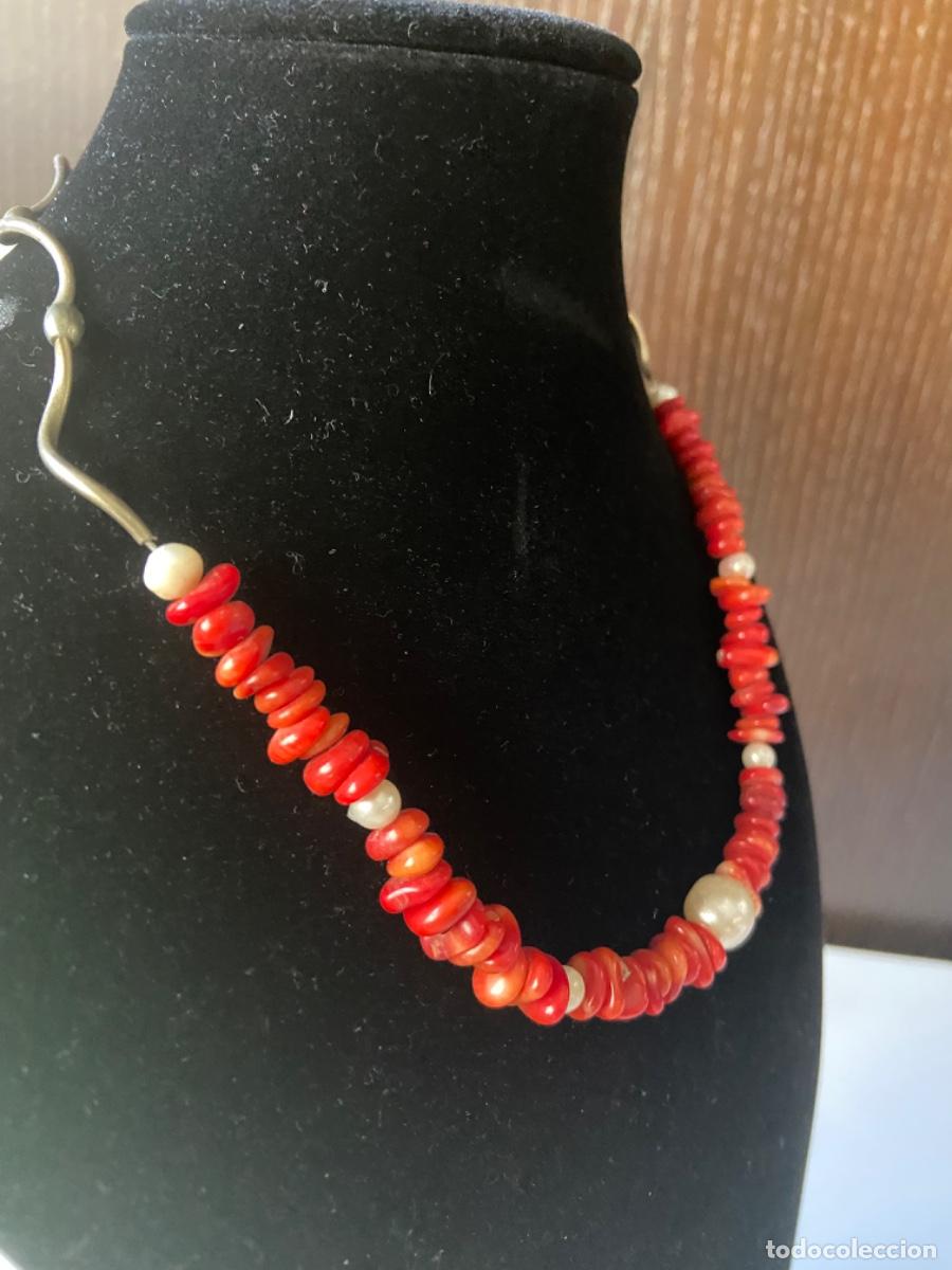 Joyeria: 177- Collar de coral rojo y perlas barrocas... - Foto 3