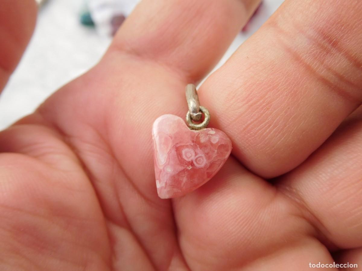 Joyeria: 10 corazones de mineral rosado - Foto 3