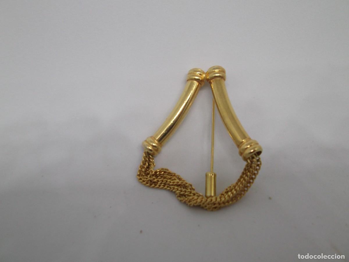 Joyeria: Broche dorado con cadenas.Vintage - Foto 4
