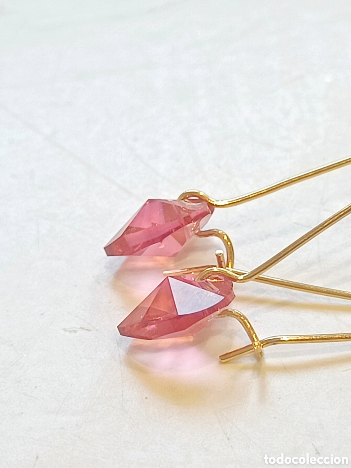 Joyeria: ⌛Pendientes coraz&oacute;n Swarovski rosa - Foto 5