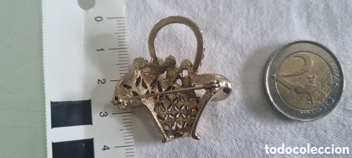 Joyeria: Broche cesto flores vintage - Foto 2