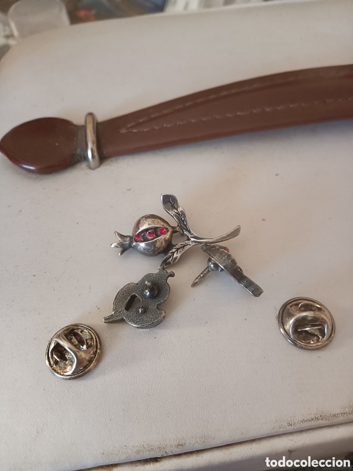 Joyeria: Pendientes y broche de granadas vintage - Foto 2