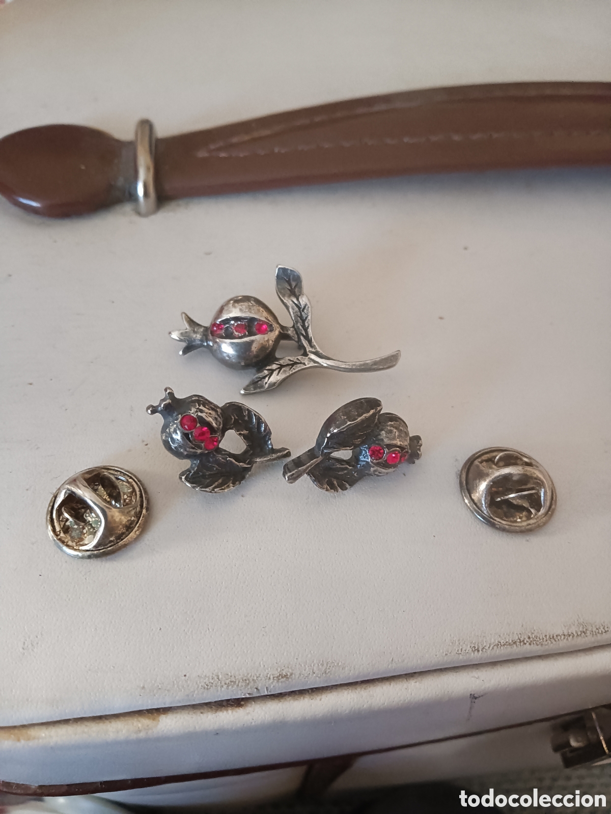 Joyeria: Pendientes y broche de granadas vintage - Foto 1